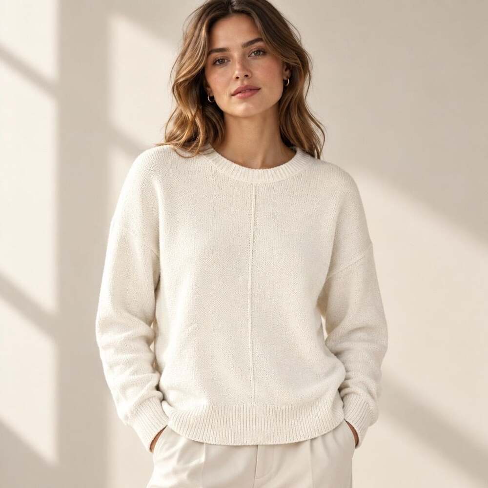 Sanctuary Sweater Size S White Pullover Crewneck Recycled Polyester